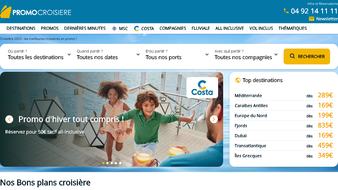 Capture d'écran de http://www.promocroisiere.com